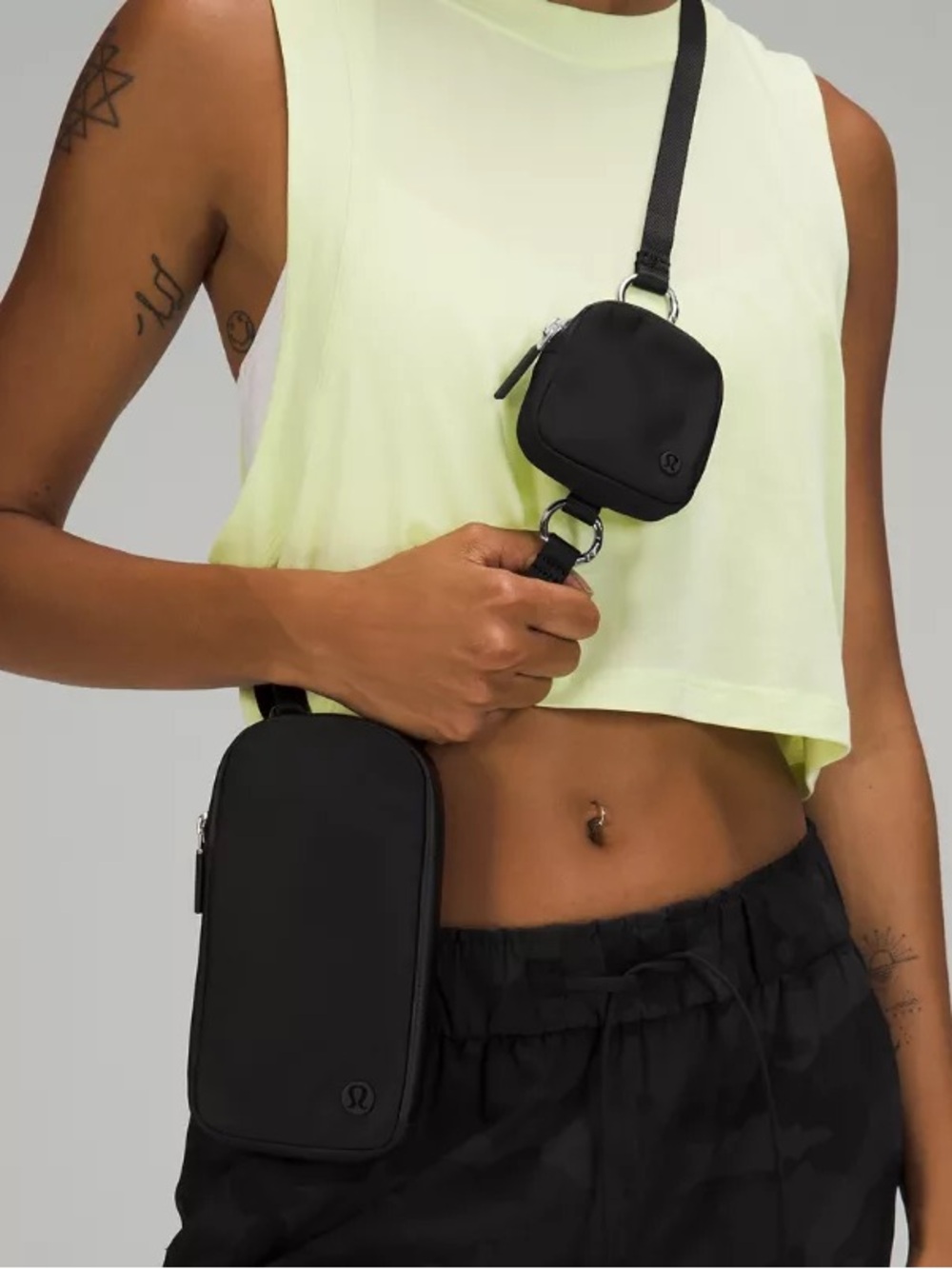 lululemon athletica Black Crossbody Phone Pouch with Detachable Mini Pocket
